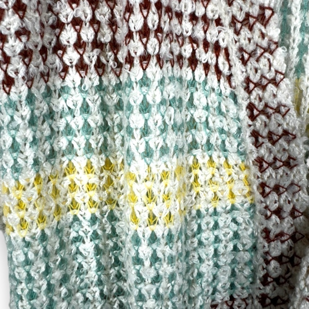 Net 153 Oversized Balloon Sleeve Open Front Cardigan, Multicolor Stripe, M/L - Picture 6 of 15